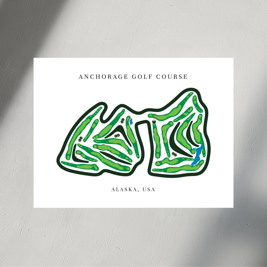 Anchorage Golf Courses Golf Course Print Alaska , Golf Map Artwork