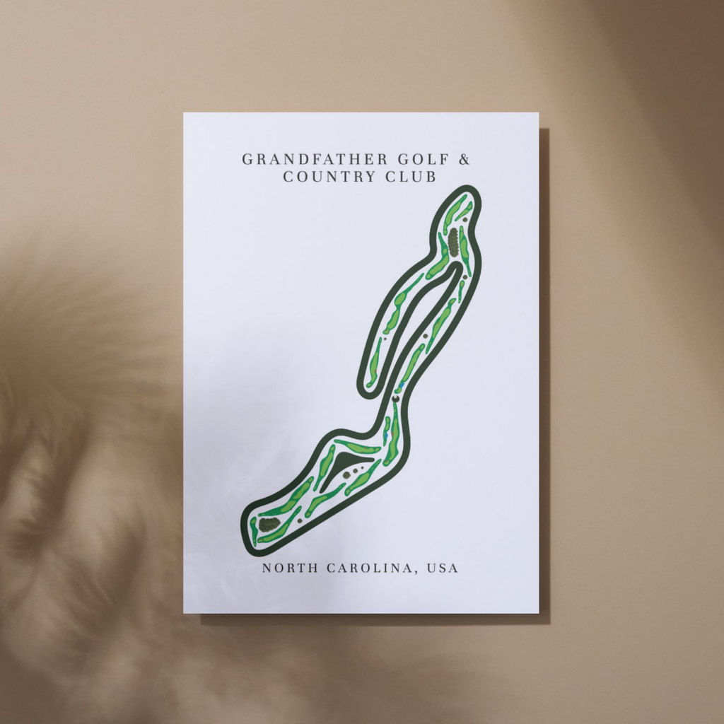 Grandfather Golf & Country Club Golf Course Prints, North Carolina, Golf Map Artwork