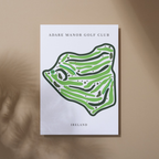 Adare Manor Golf Club, Golf Course Prints, Ireland, Golf Map Artwork