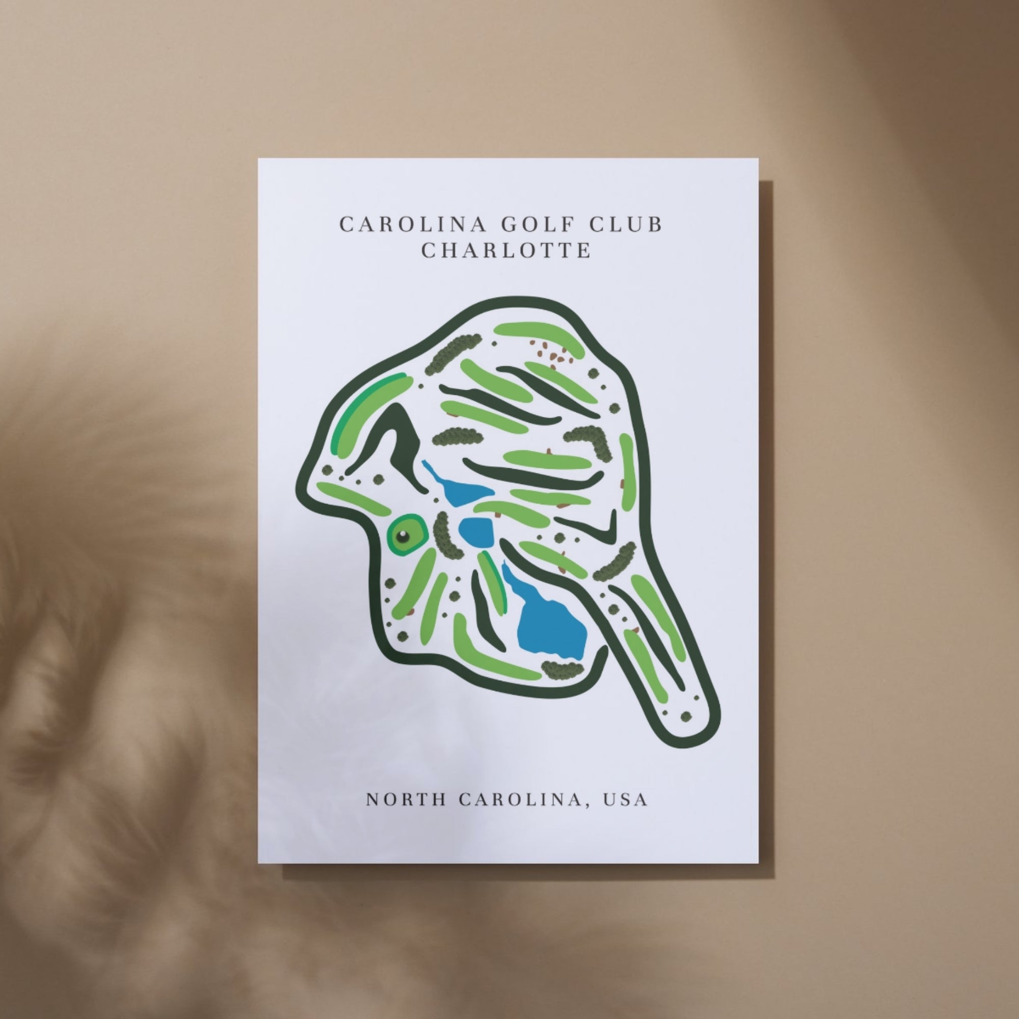 Carolina Golf Club Golf Course Print, North Carolina, Golf Map artworks
