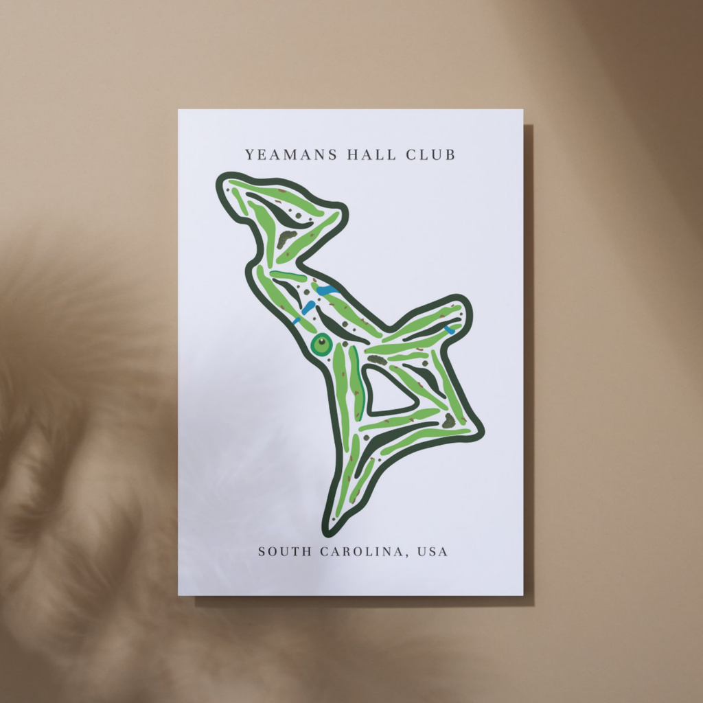 Yeamans Hall Club Golf Course Prints, South Carolina, Golf Map Artwork