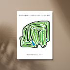 Woodbine Bend Golf Course Golf Course Prints, Illinois, Golf Map Artwork