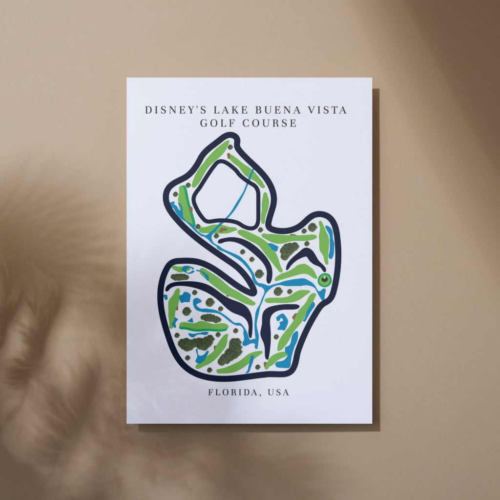 Disney's Lake Buena Vista Golf Course Prints, Florida, Golf Map Artwork