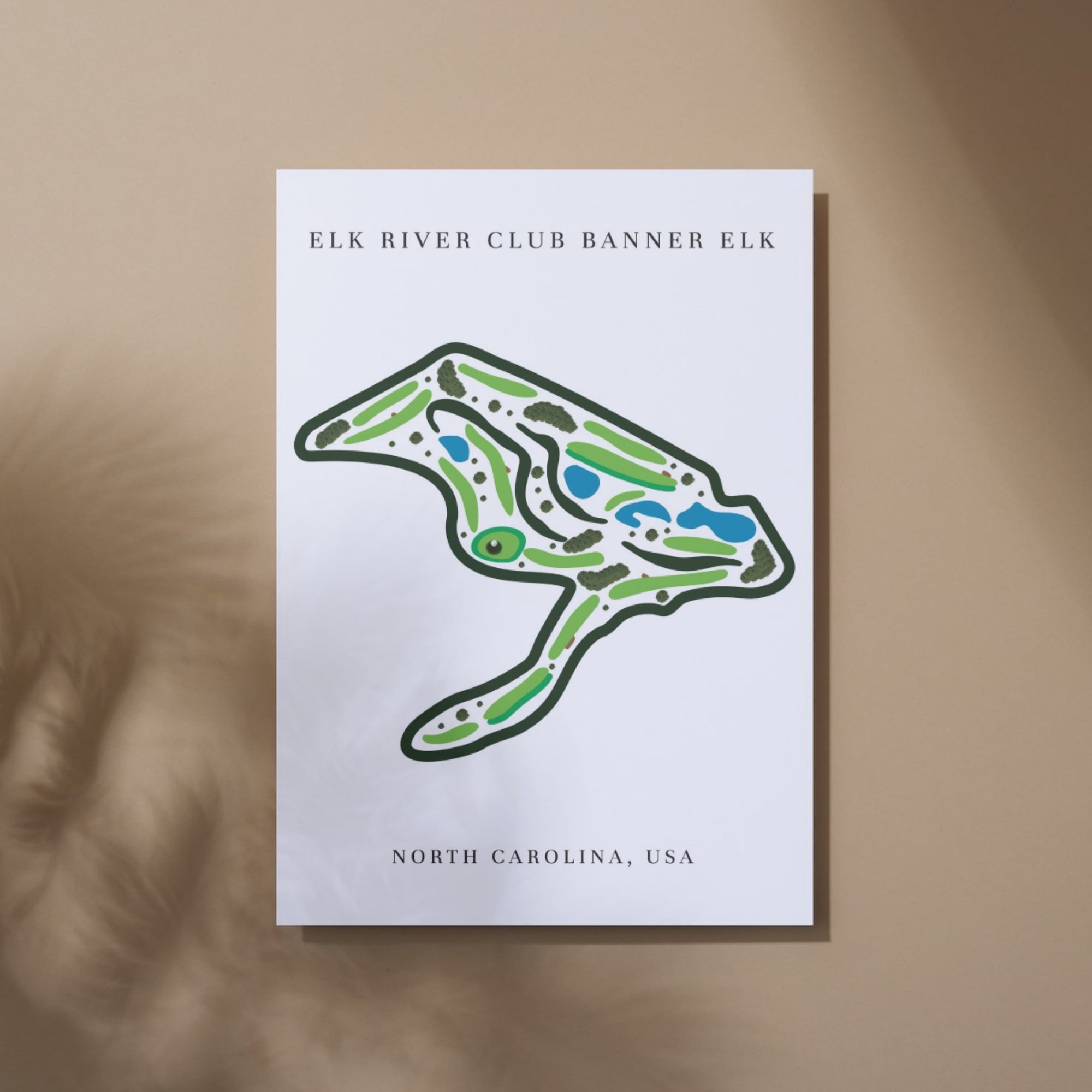 Elk River Club Golf Course Print, North Carolina, Golf Map Artworks