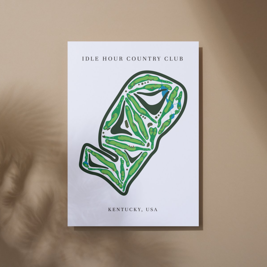Idle Hour Country Club Golf Course Prints, Kentucky, Golf Map Artwork