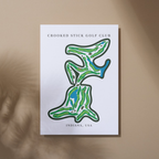 Crooked Stick Golf Club Golf Course Prints, Indiana, Golf Map Artwork