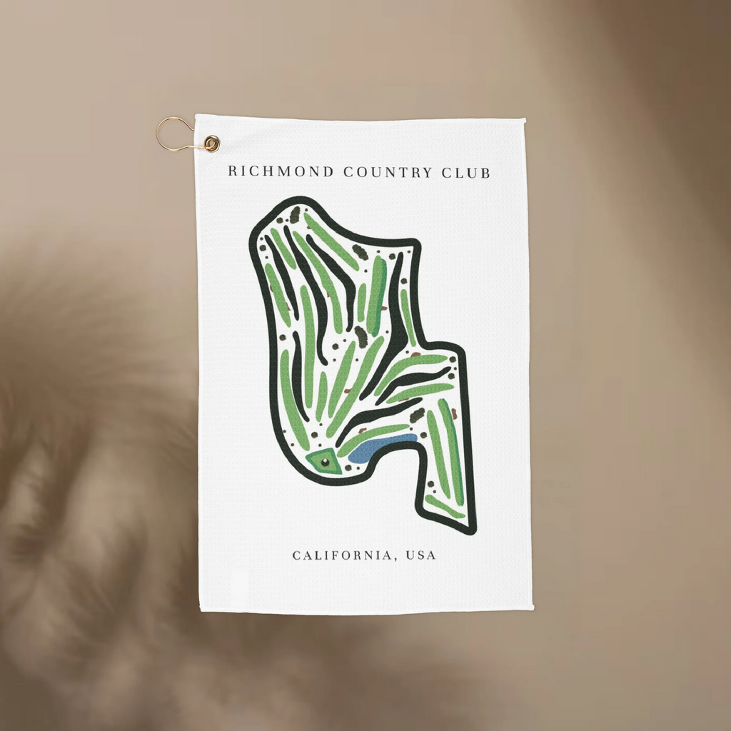 Richmond Country Club Golf Course Prints, California | Golf Course Print Towels | Golf Course Microfiber