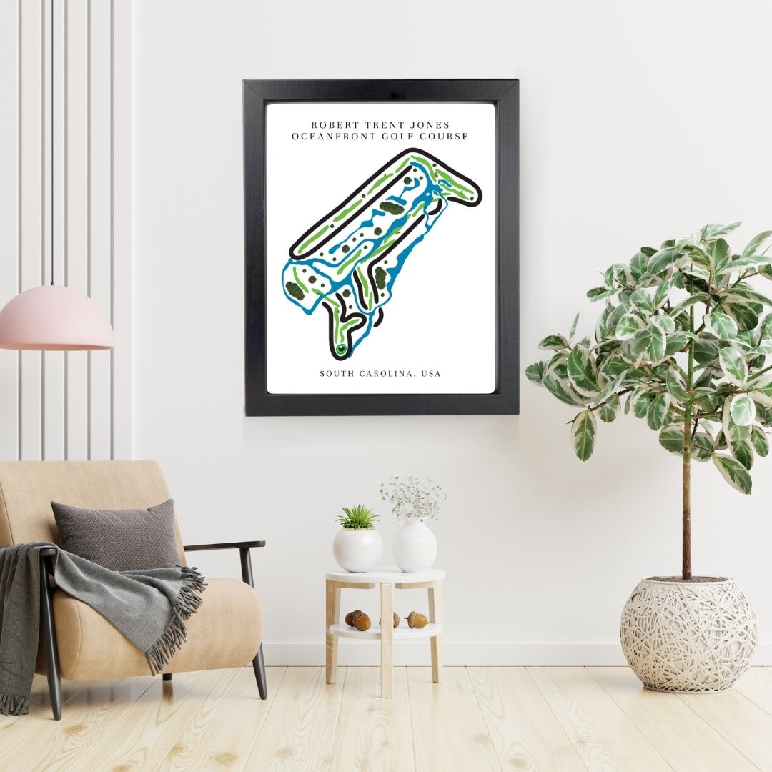 Robert Trent Jones Oceanfront Golf Course Prints, South Carolina, Golf Map Artwork