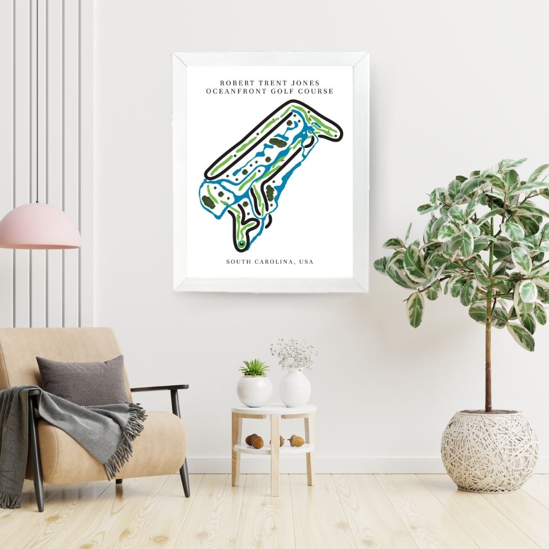 Robert Trent Jones Oceanfront Golf Course Prints, South Carolina, Golf Map Artwork