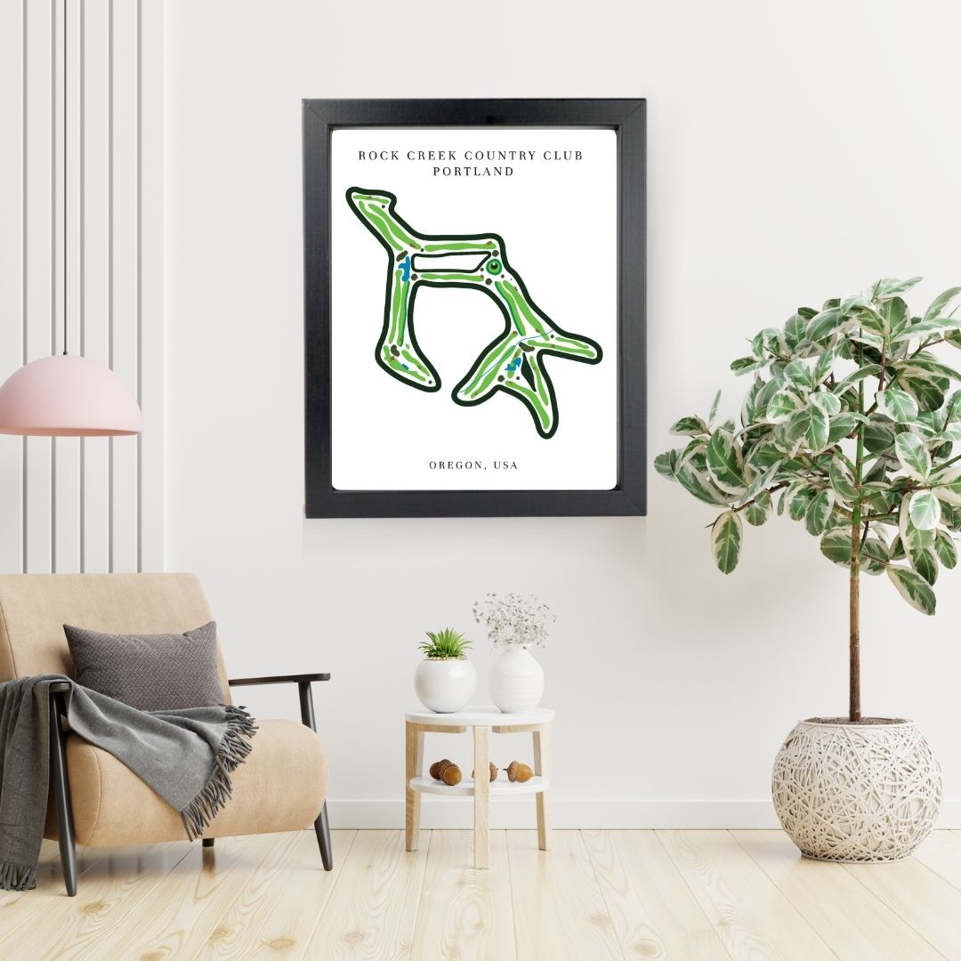Rock Creek Country Club Golf Course Prints, Oregon, Golf Map Artwork