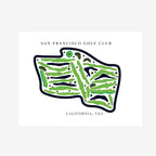 San Francisco Golf Club Golf Course Prints, California, Golf Map Artwork