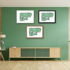 Sanctuary Golf Course Golf Course Prints, Colorado, Golf Map Artwork