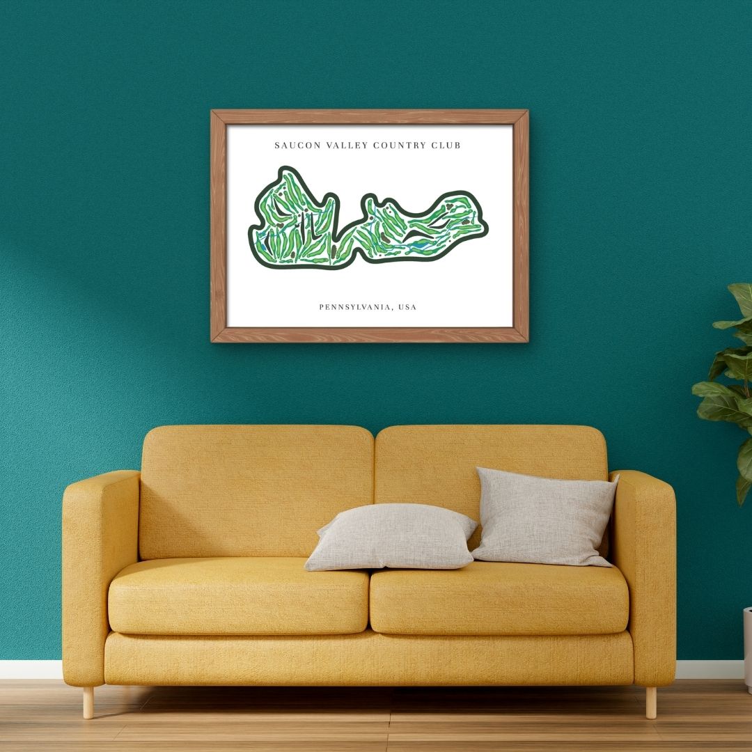 Saucon Valley Country Club Golf Course Prints, Pennsylvania, Golf Map Artwork