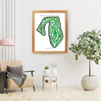 Scioto Country Club Golf Course Prints, Ohio, Golf Map Artwork