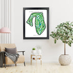 Scioto Country Club Golf Course Prints, Ohio, Golf Map Artwork