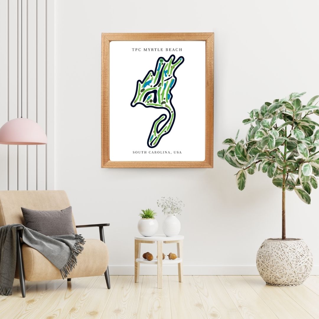 TPC Myrtle Beach Golf Course Prints, South Carolina, Golf Map Artwork