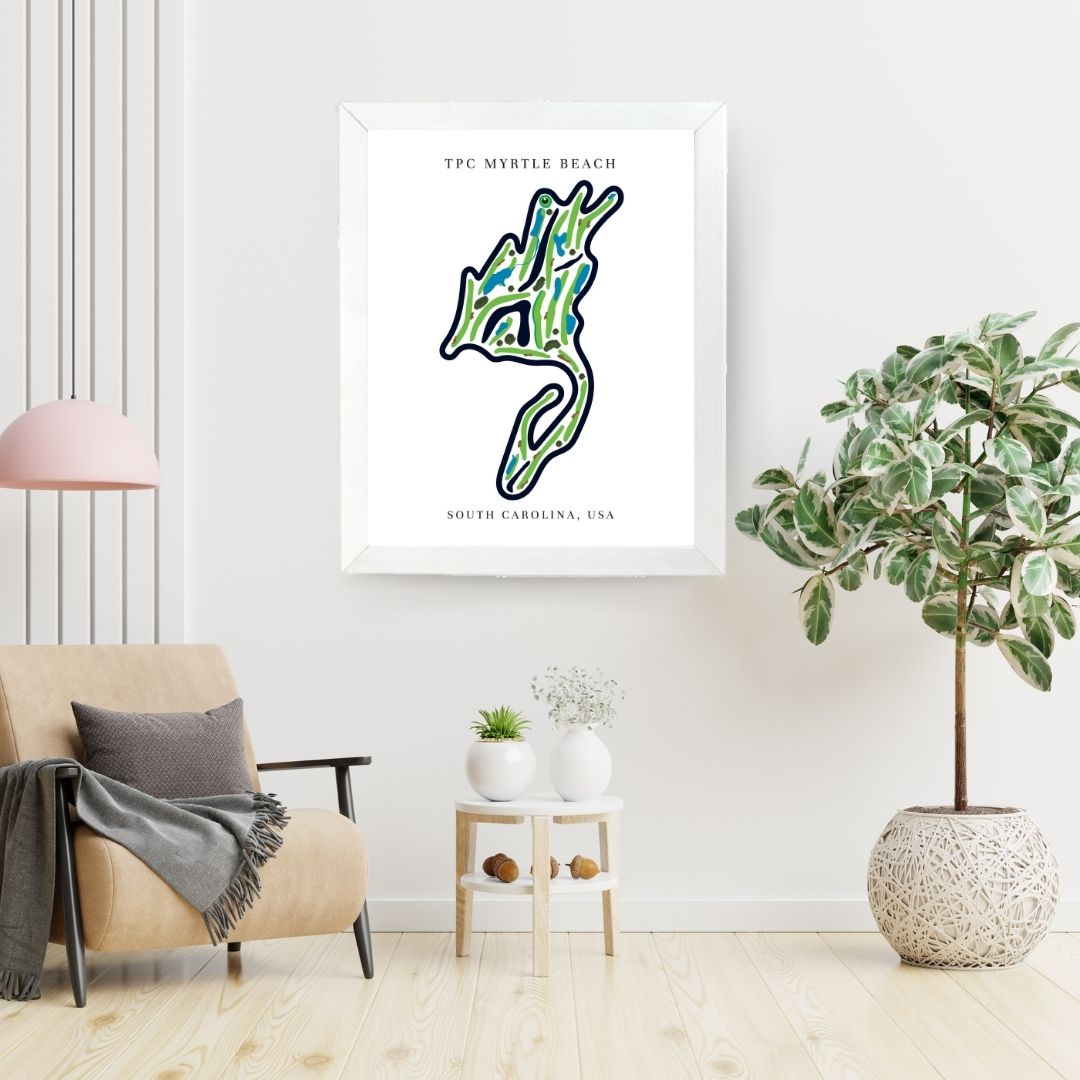 TPC Myrtle Beach Golf Course Prints, South Carolina, Golf Map Artwork