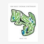 The Mill Course Golf Course Prints, Ohio, Golf Map Artwork