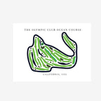 The Olympic Club Ocean Course Golf Course Prints, California, Golf Map Artwork