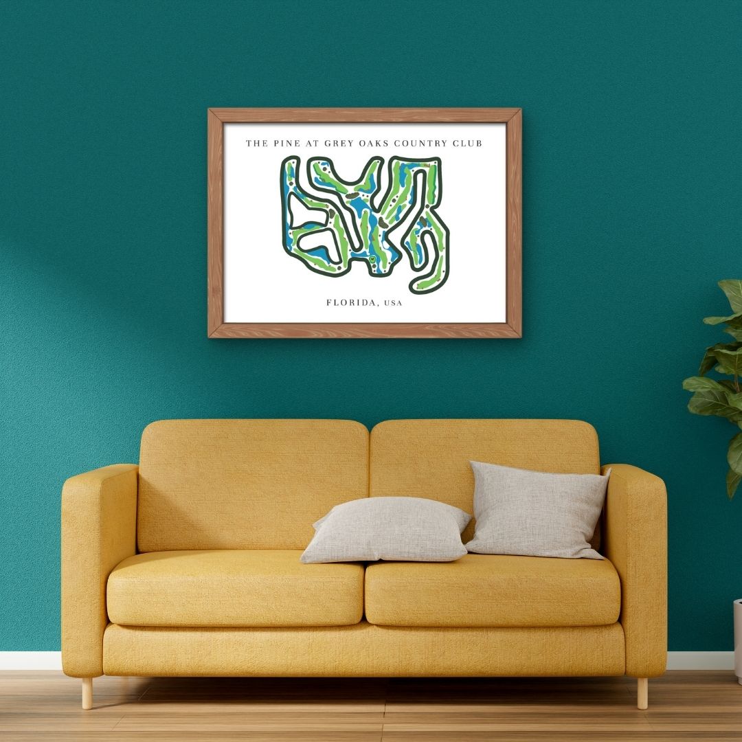 The Pine at Grey Oaks Country Club Golf Course Prints, Florida, Golf Map Artwork