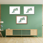 Turtle Point Golf Course Golf Course Prints, South Carolina, Golf Map Artwork