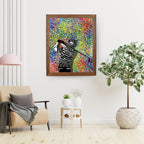 Modern Golf Swing Art Print – Abstract Color Splash Wall Frame for Golf Lovers