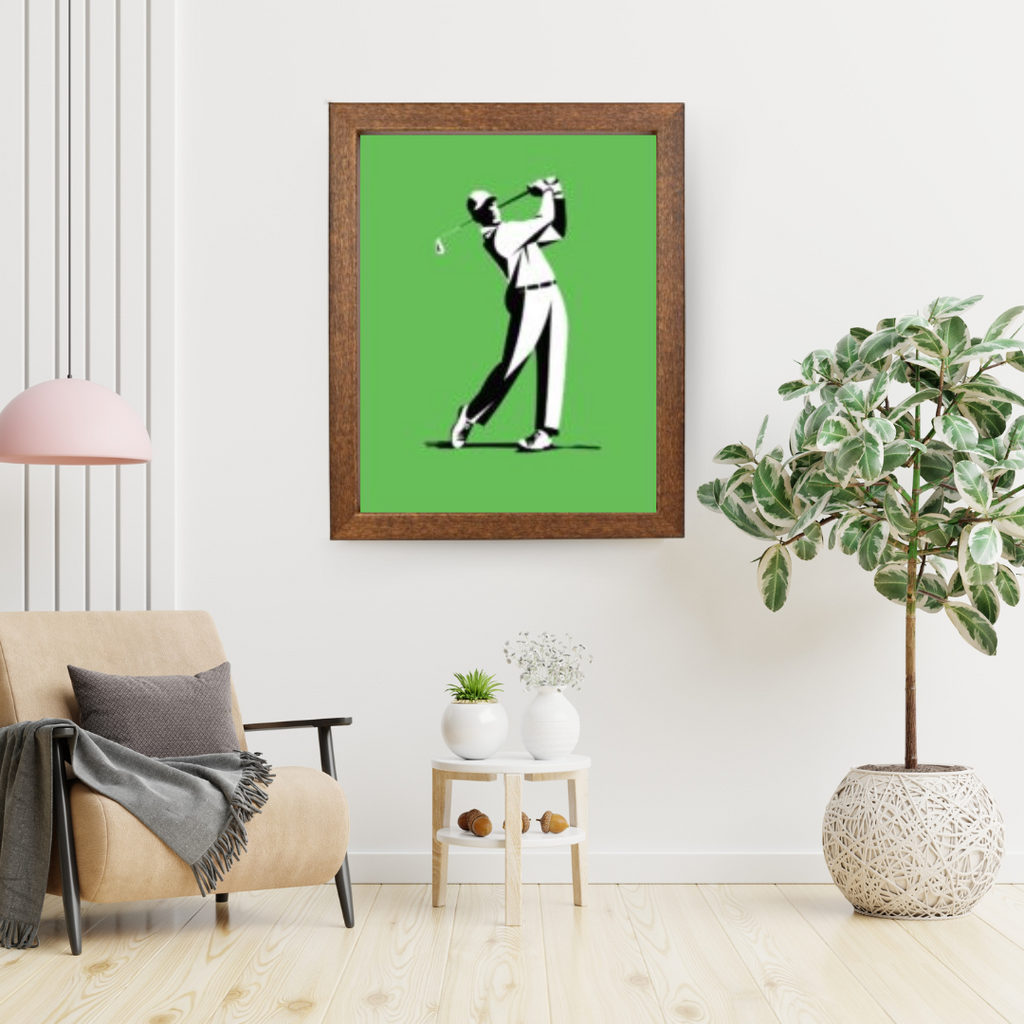 Men Playing Golf Illustration, Golf Wall Art Print Gifts