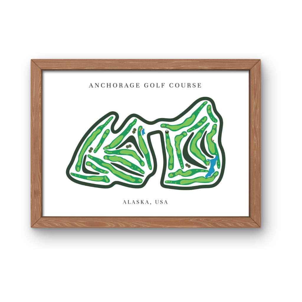 Anchorage Golf Courses Golf Course Print Alaska , Golf Map Artwork