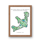 RTJ Golf Trail at The Shoals Schoolmaster Course Golf Course Prints, Alabama, Golf Map Artwork