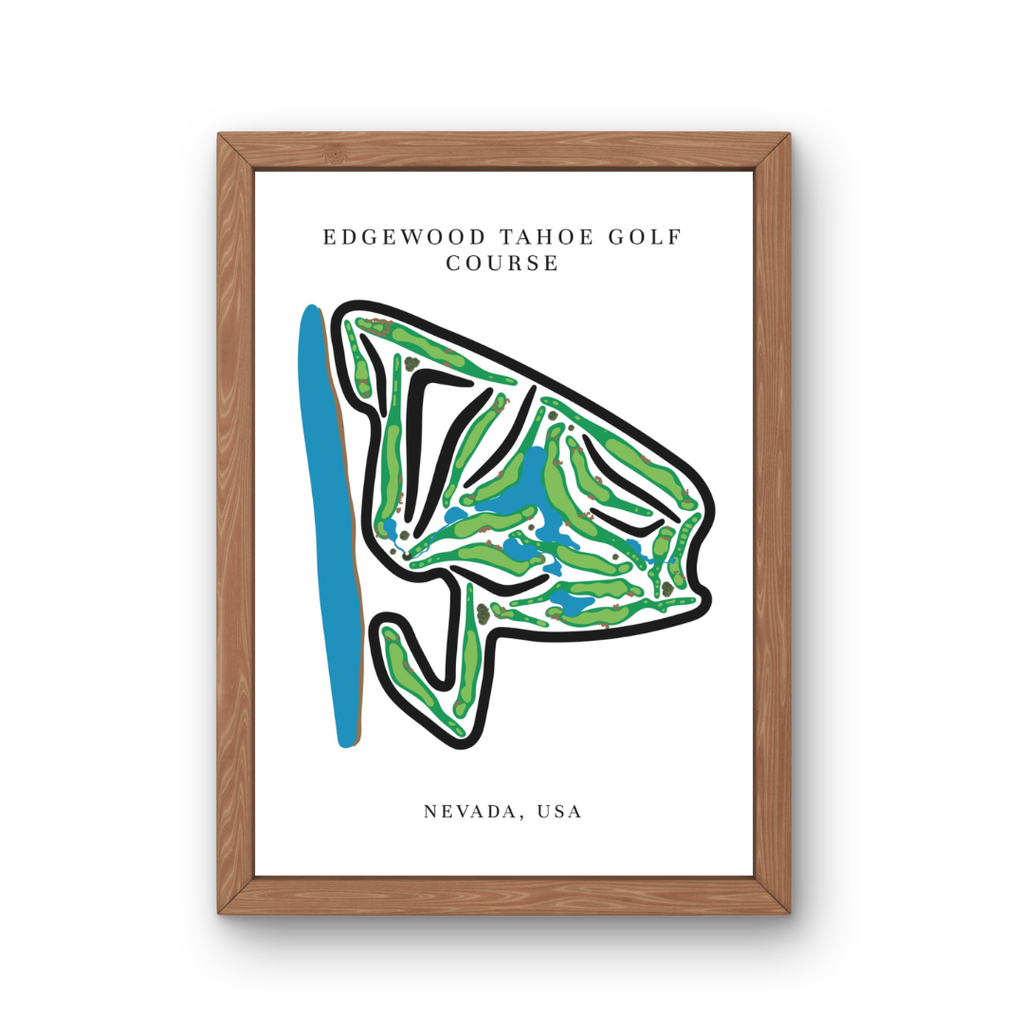 Edgewood Tahoe Golf Course Prints, Nevada, Golf Map Artwork