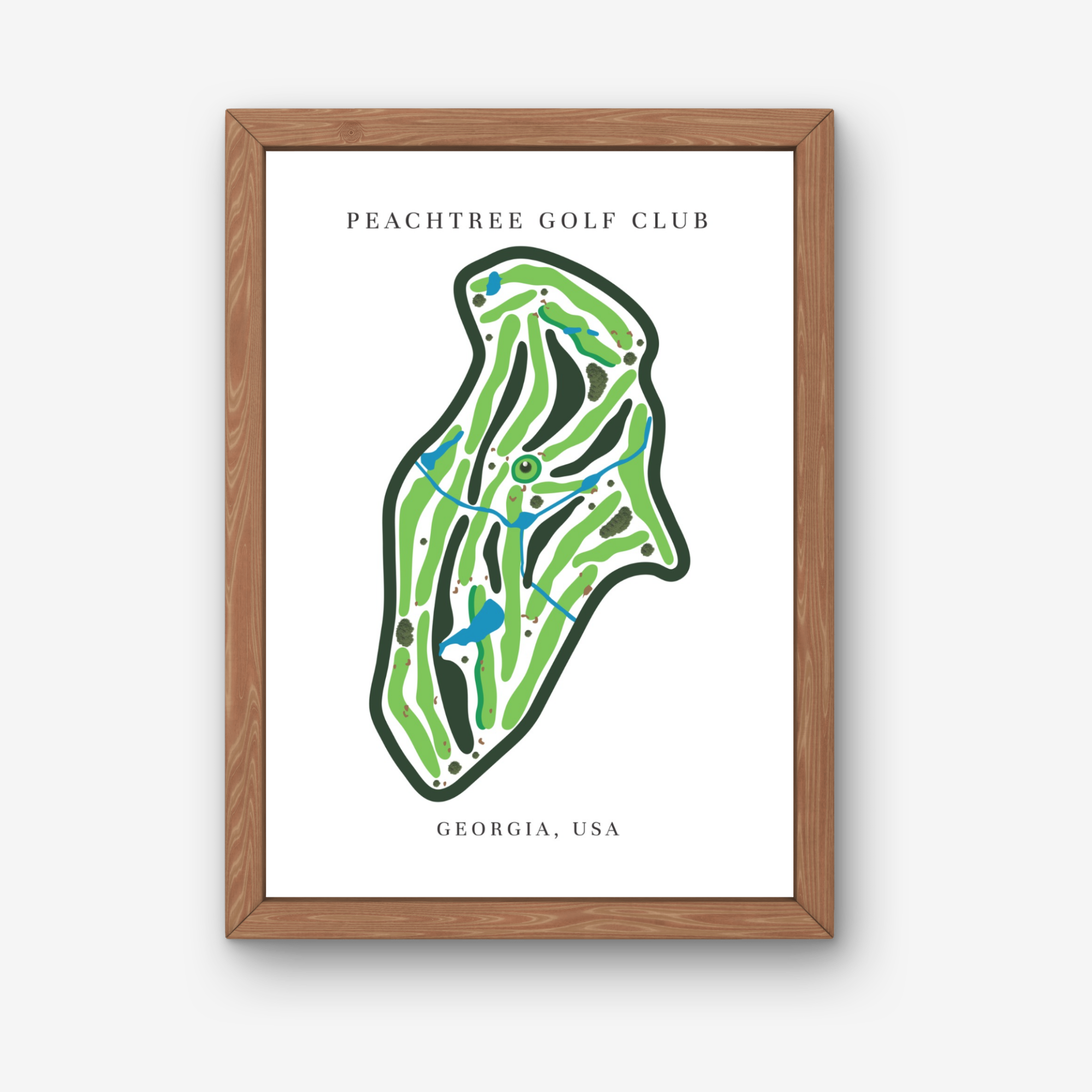 Peachtree Golf Club Golf Course Prints, Georgia, Golf Map Artwork