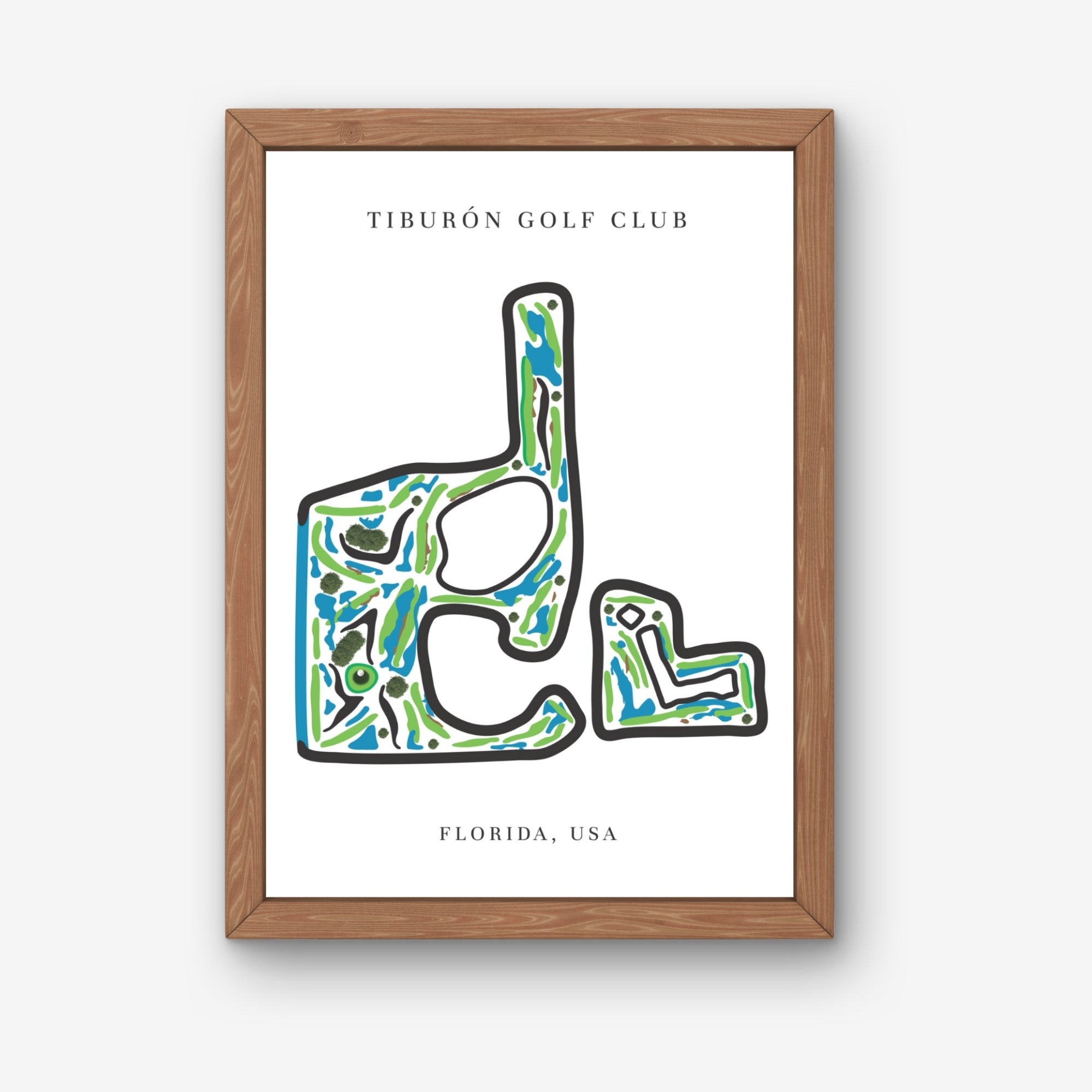 Tiburón Golf Club Golf Course Prints, Florida, Golf Map Artwork