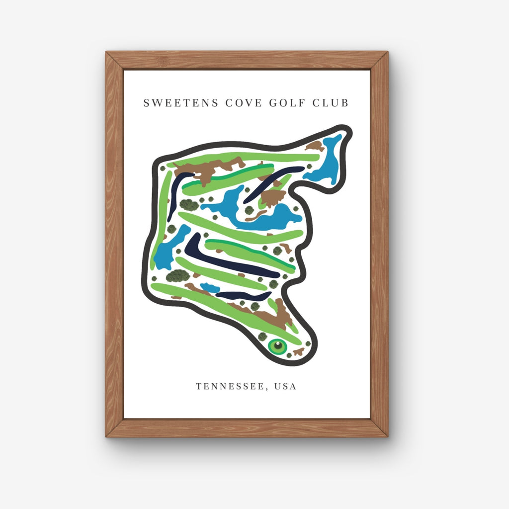 Sweetens Cove Golf Club Golf Course Prints, Tennessee, Golf Map Artwork