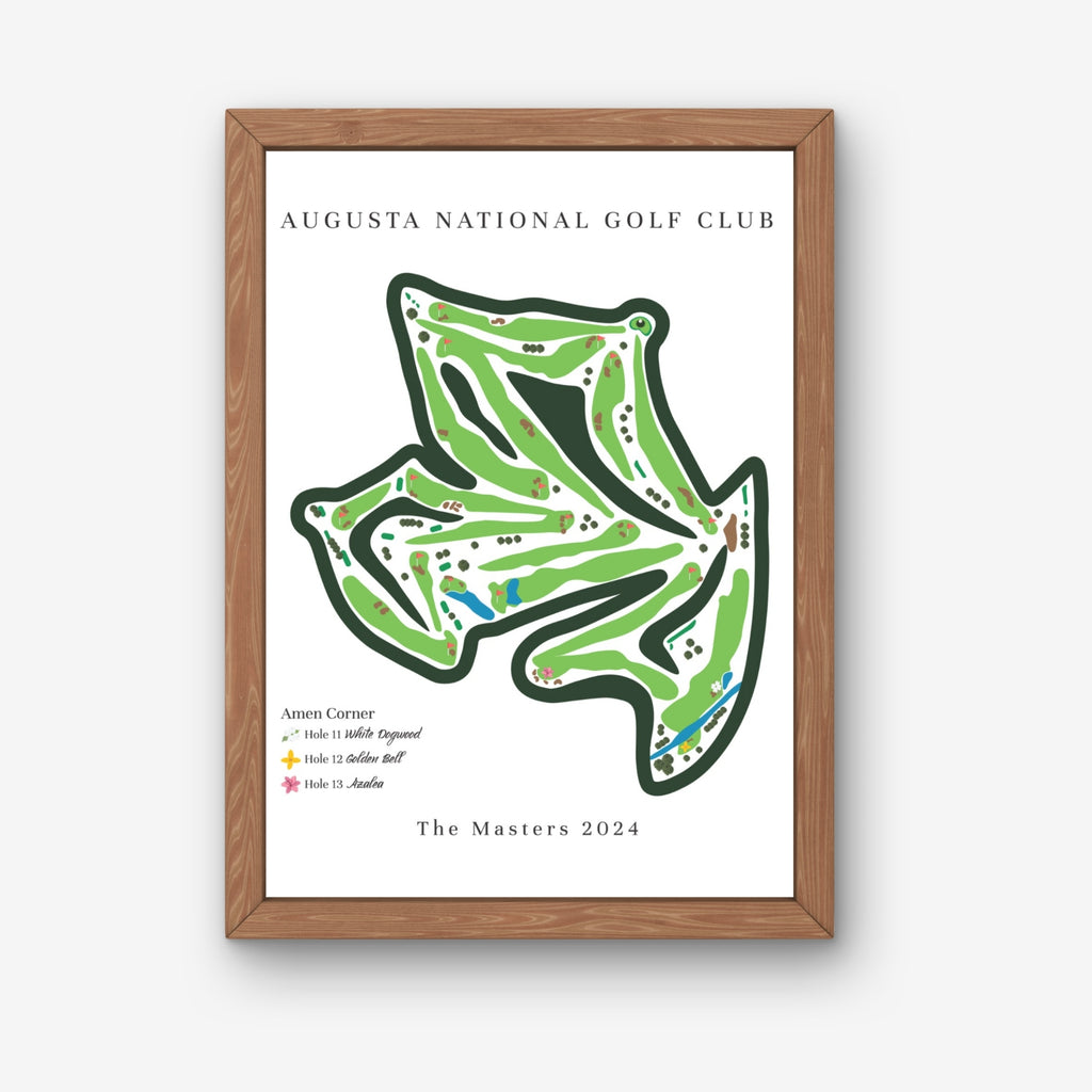 Amen Corner The Masters, Augusta National Golf Club Golf Course Print, Georgia, Golf Map Artwork