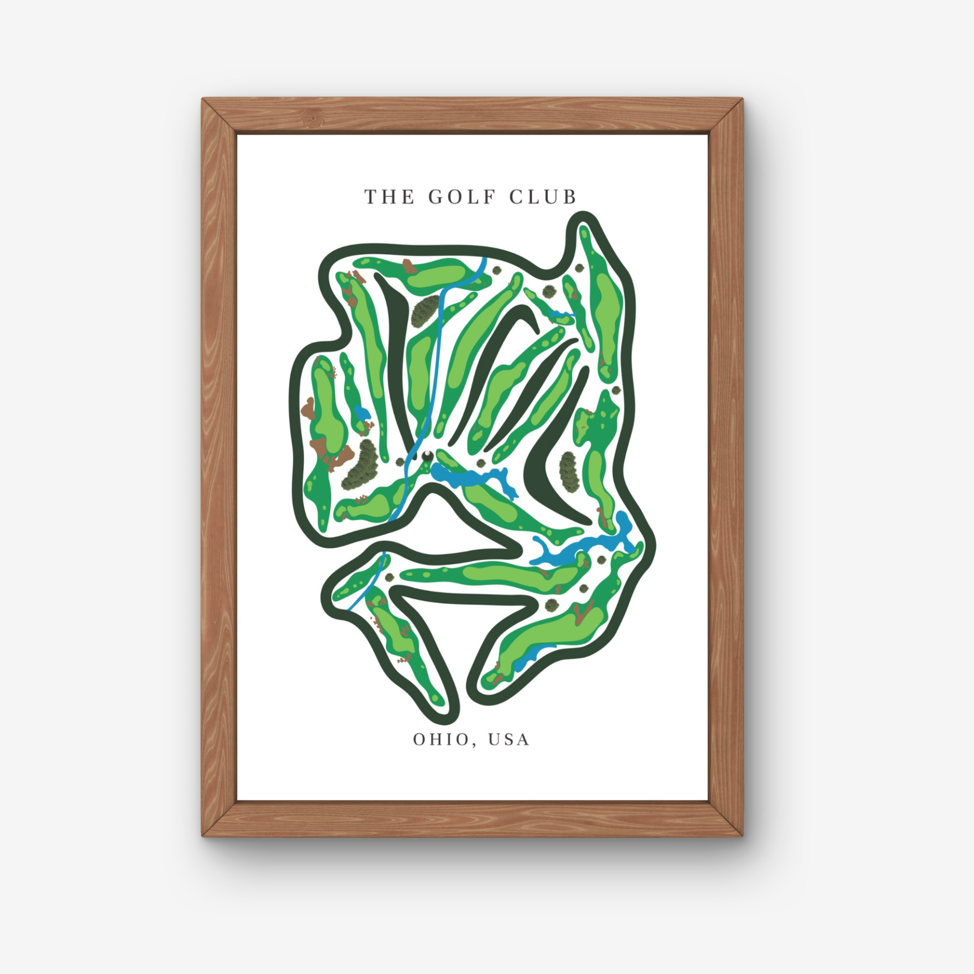 The Golf Club Golf Course Prints, Ohio, Golf Map Artwork