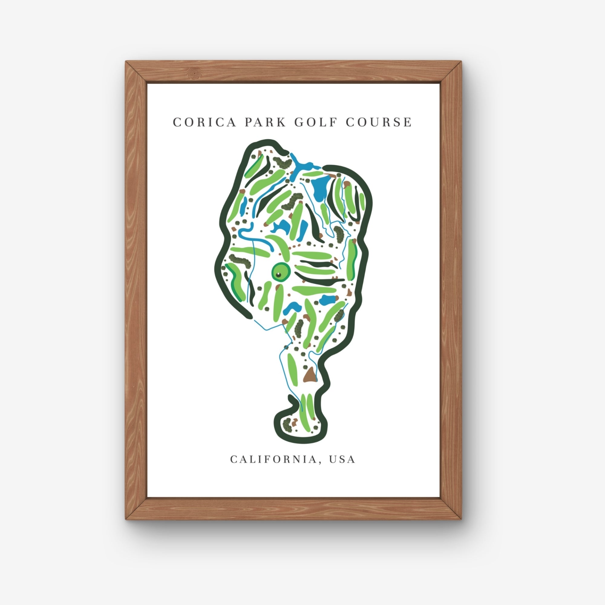 Corica Park Golf Course Print, California, Golf Map Artworks