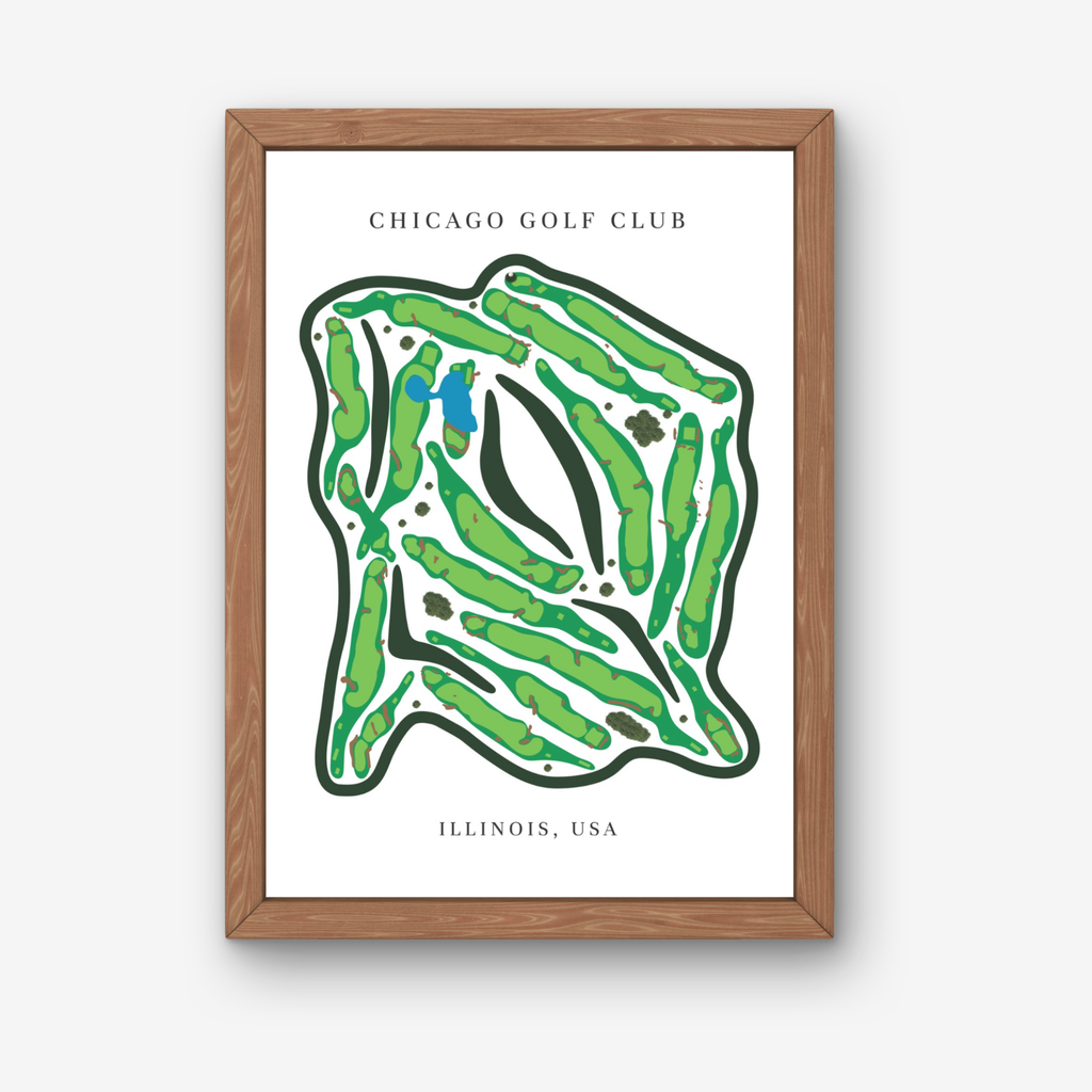 Chicago Golf Club Golf Course Prints, Illinois, Golf Map Artwork