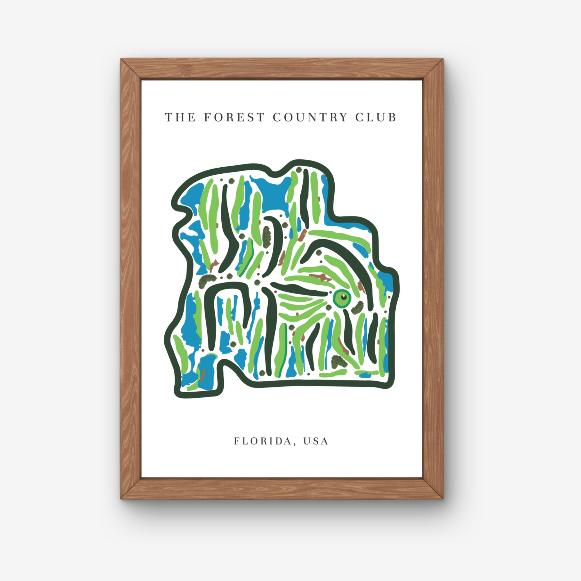 The Forest Country Club Golf Course Prints, Florida, Golf Map Artwork