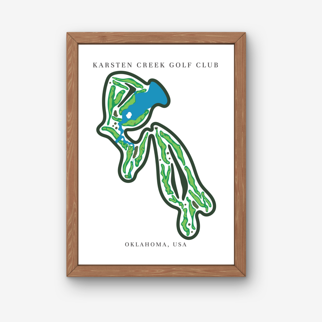Karsten Creek Golf Club Golf Course Prints, Oklahoma, Golf Map Artwork