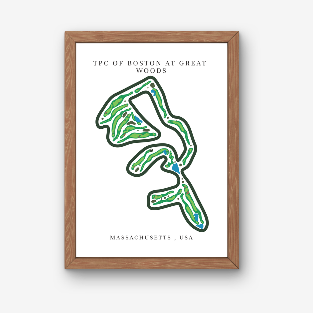 TPC of Boston at Great Woods Golf Course Prints, Massachusetts, Golf Map Artwork