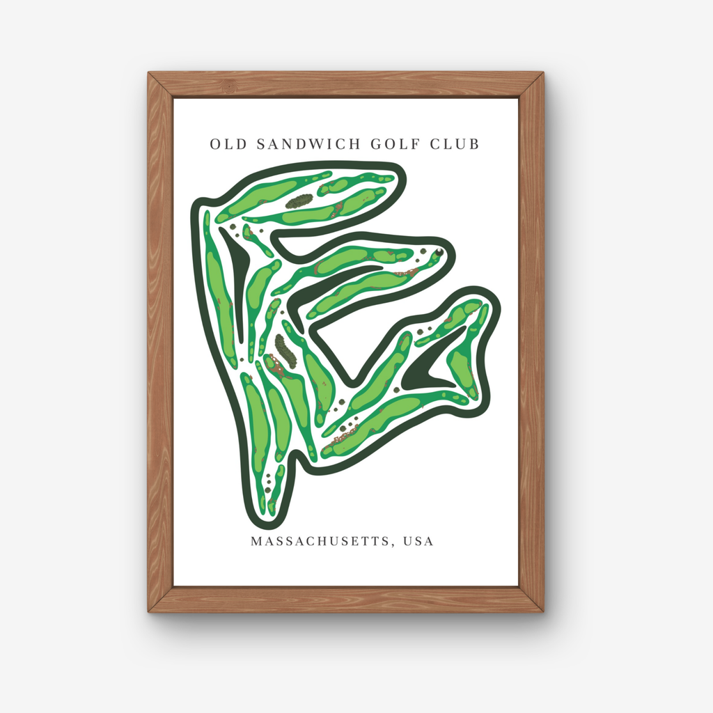 Old Sandwich Golf Club Golf Course Prints, Massachusetts, Golf Map Artwork