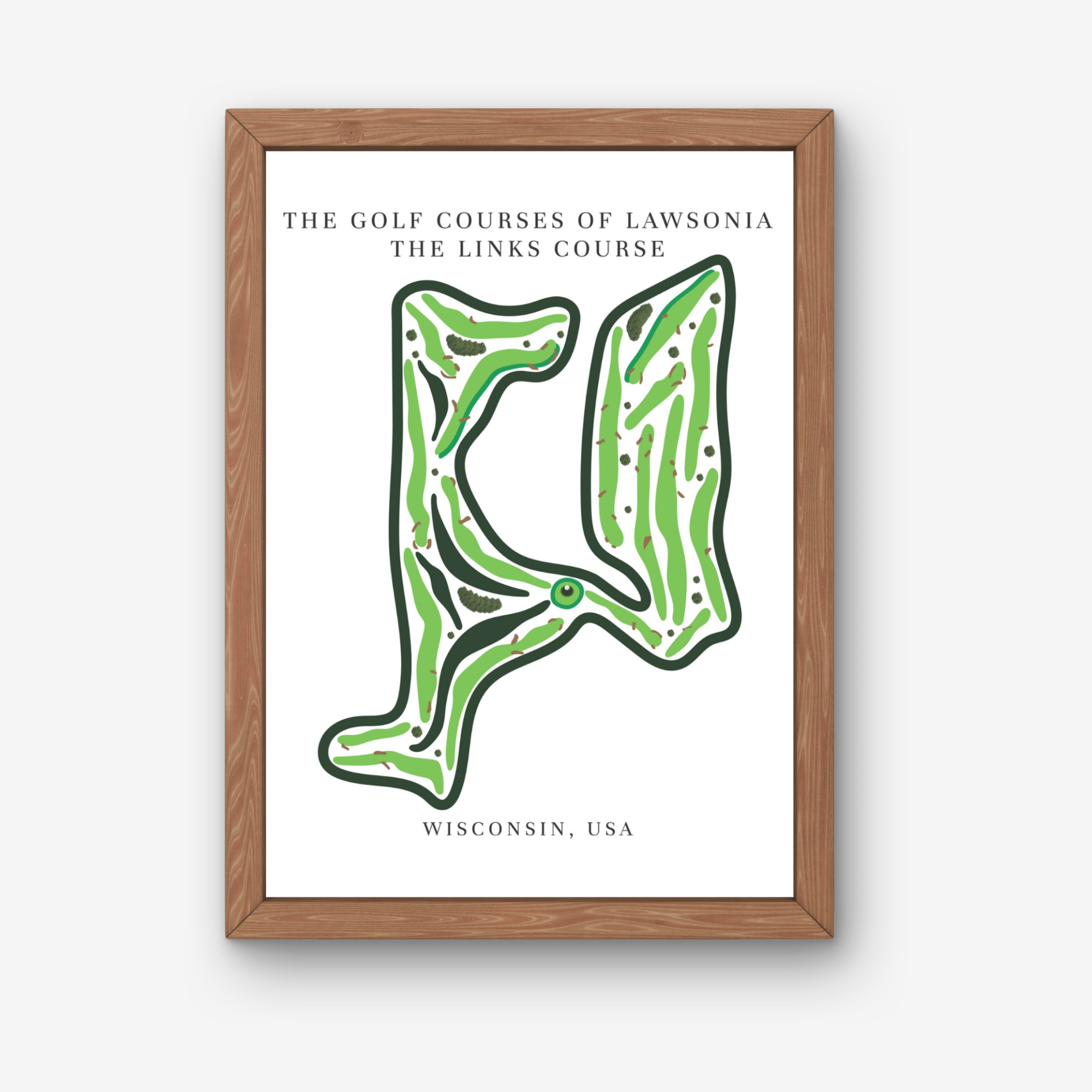 The Golf Courses of Lawsonia The Links Course Golf Course Prints, Wisconsin, Golf Map Artwork