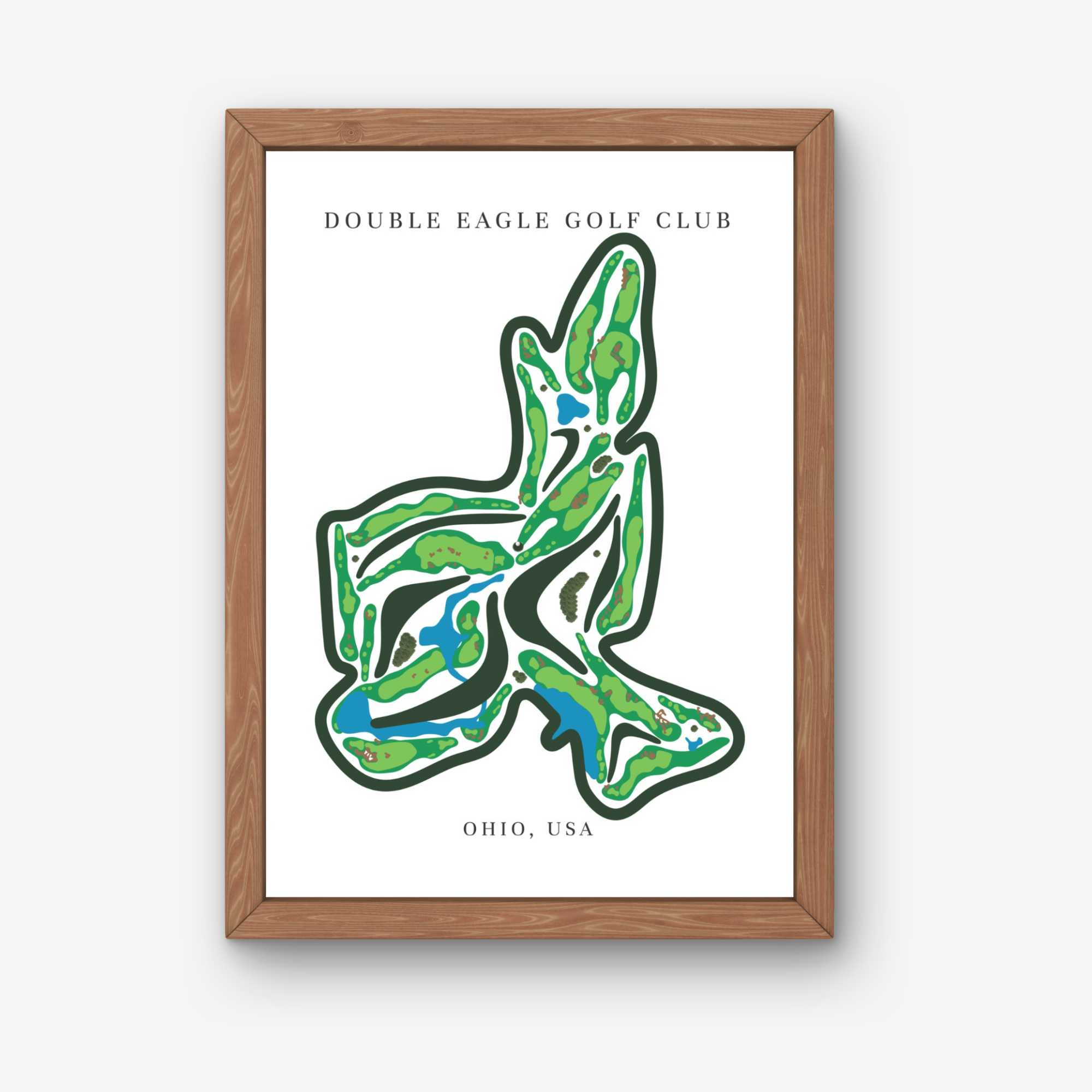 Double Eagle Golf Club Golf Course Prints, Ohio, Golf Map Artwork