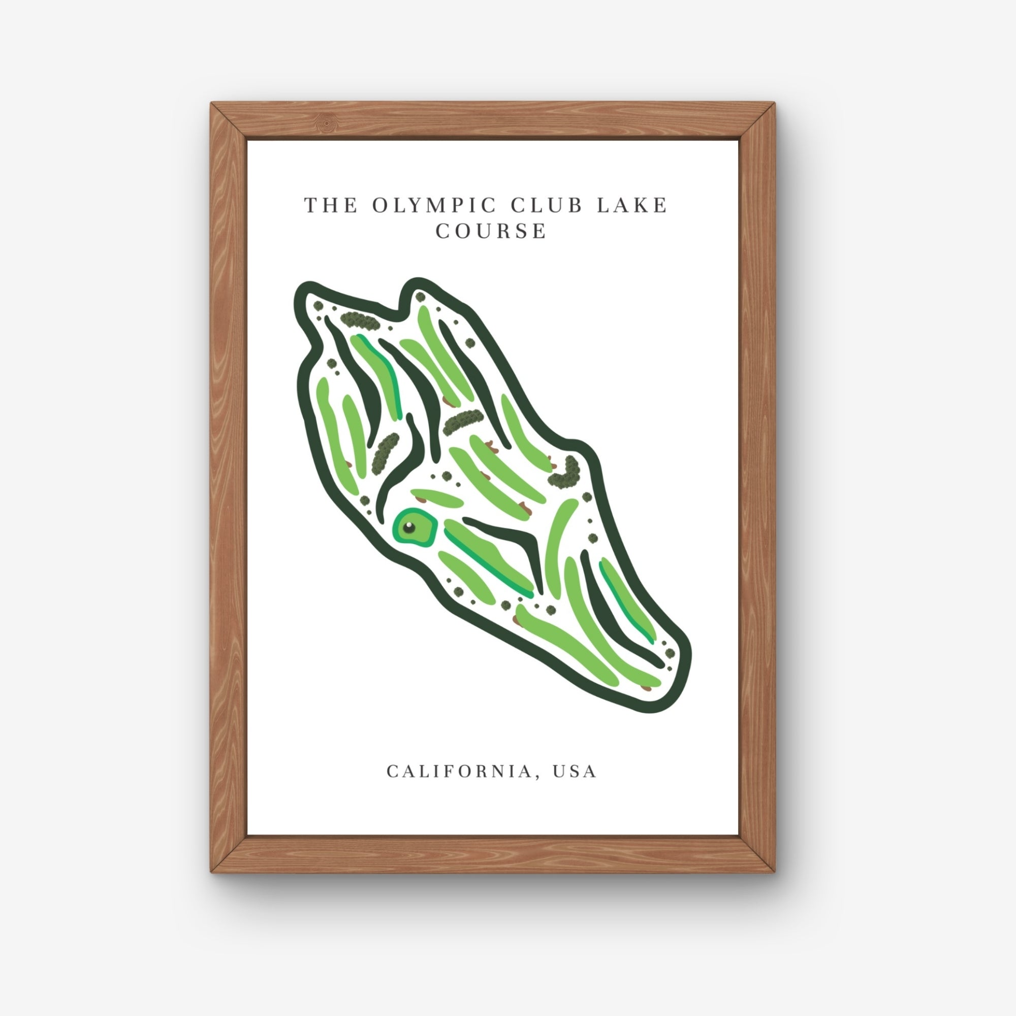 The Olympic Club Lake Course Golf Course Print, California | Golf Map Art