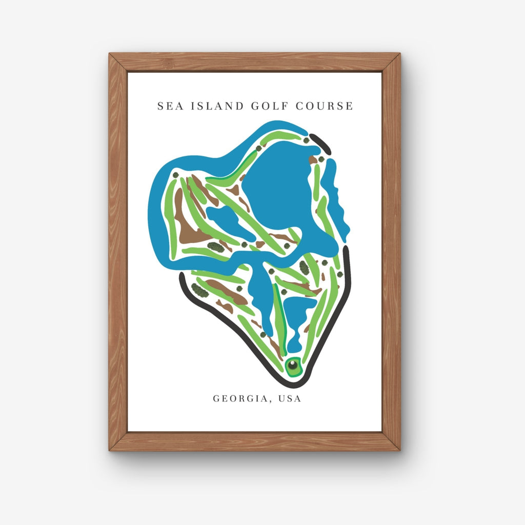 Sea Island Golf Course Prints, Georgia, Golf Map Artwork