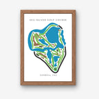 Sea Island Golf Course Prints, Georgia, Golf Map Artwork