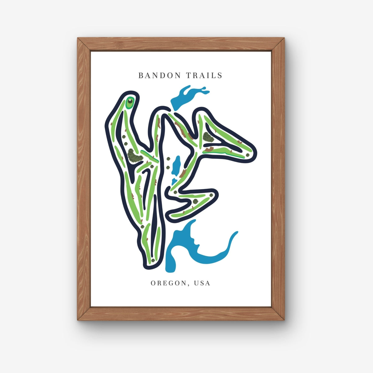 Bandon Trails Golf Course Prints, Oregon, Golf Map Artwork
