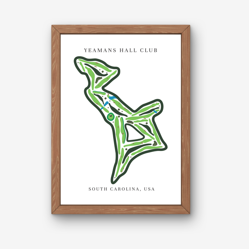 Yeamans Hall Club Golf Course Prints, South Carolina, Golf Map Artwork
