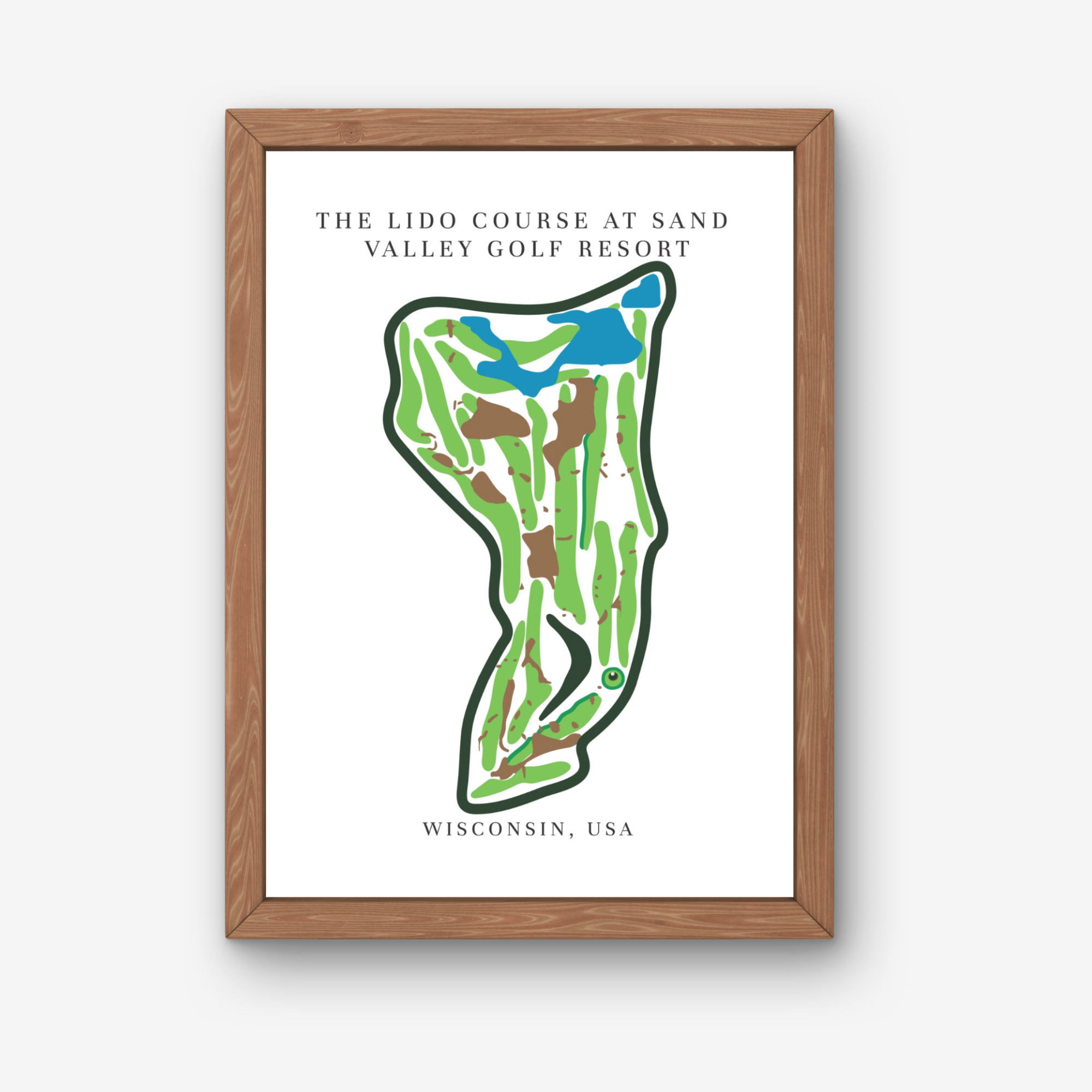 The Lido Course at Sand Valley Golf Resort Golf Course Prints, Wisconsin, Golf Map Artwork