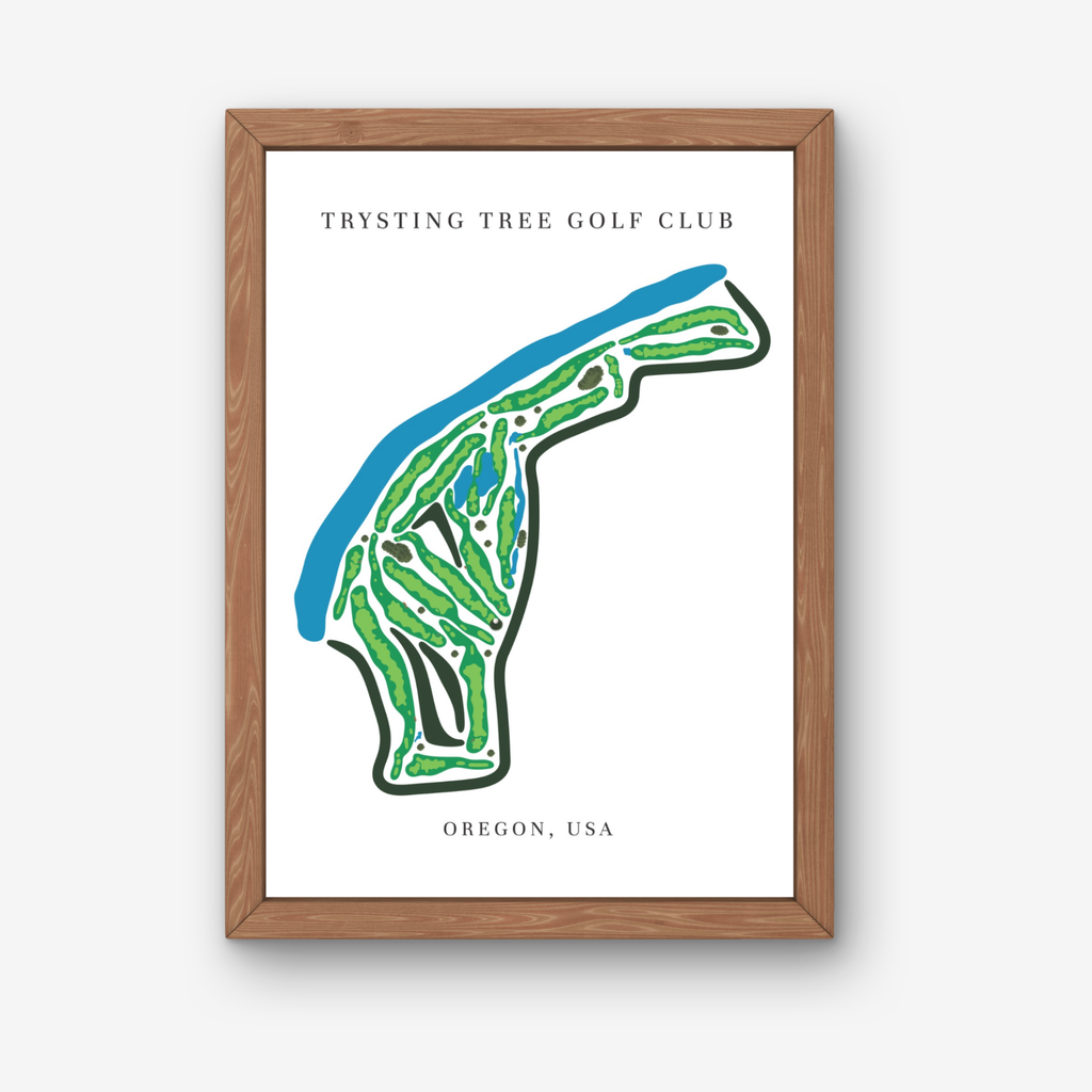 Trysting Tree Golf Club Golf Course Prints, Oregon, Golf Map Artwork